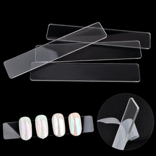 

y-xlwn cross-border for japanese and korean nail tools acrylic display strip transparent display piece sticky nail stand, Silver;gold