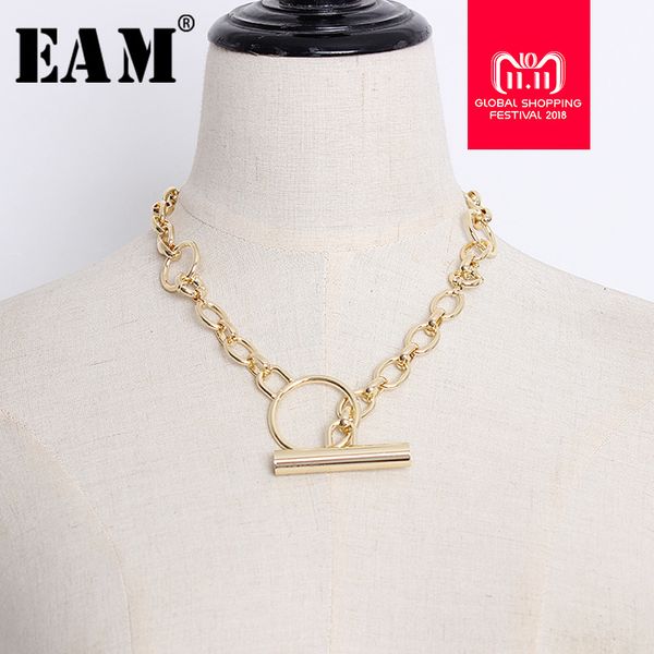 

wkoud eam jewelry / 2018 new fashion golden silver color splice round long necklace women's accessories ac50708