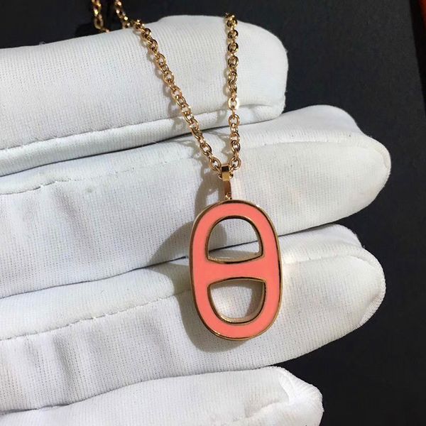 

hollow enamel nose necklace handmade rose golden chain woman party wedding orange necklaces, Silver