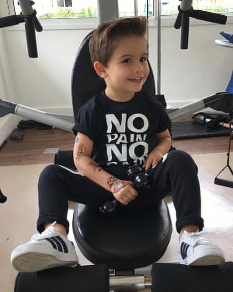 

fashion boy's suit toddler kids t-shirt baby outfits black boy clothes no pain no gain letters printed xo pants 2pcs cool child sets, White