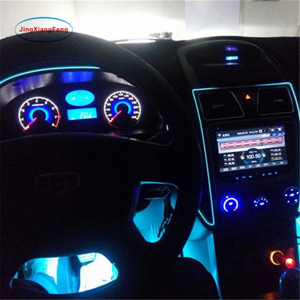 

car styling 2meter refit light clamping-edge el wire 12v flexible neon decorate with cigarette lighter drive ing