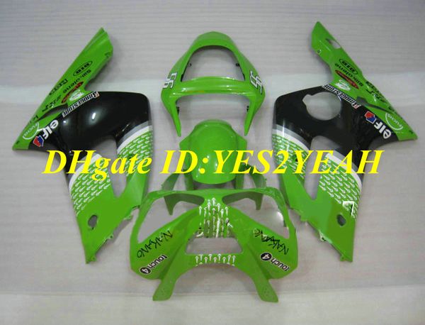 Kit de revestimento de molde de injeção para KAWASAKI Ninja ZX6R 636 03 04 ZX 6R 2003 2004 ABS Novo Verde preto Carenagens + Presentes KG12
