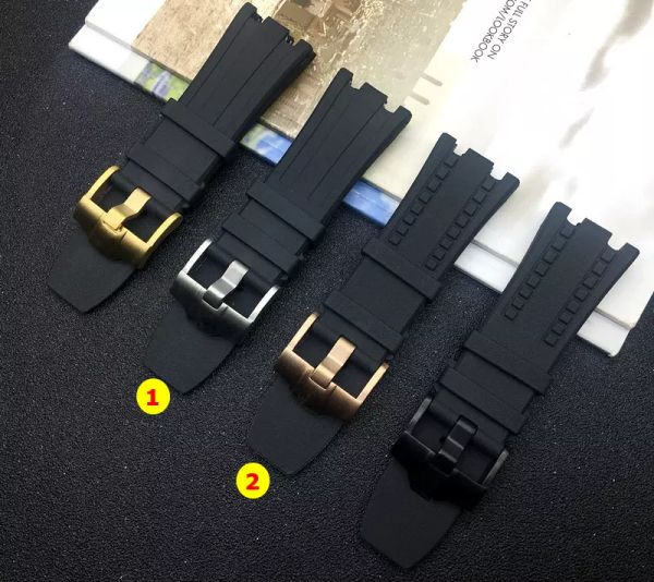 

28mm Black nature Rubber silicone Watchband Men Watch Band For AP strap for Audemars Piguet belt offshore oak logo on