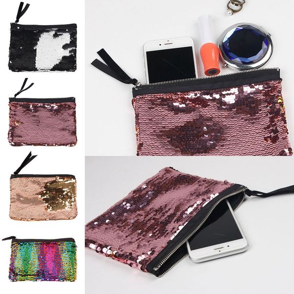 

coofit 2018 new arrival sequins clutch bag womens fashion zipper fashion women handbag solid color designer clutch bag, Red;black