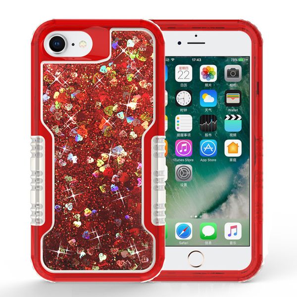 

luxury liquid quicksand phone case glitter bling back cover phone case for iphone 8 8plus xr xs max