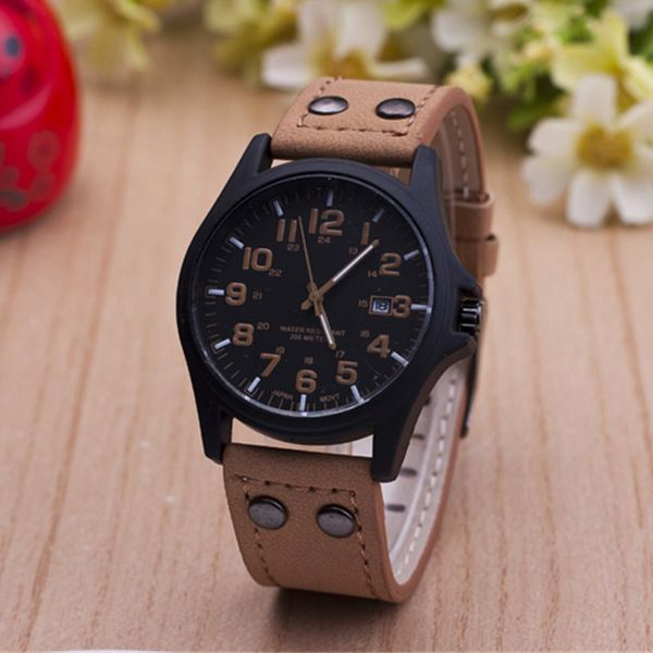

wengle new 2018 sell like cakes casual imitation leather calendar glass mirror digital quartz watch, Slivery;brown