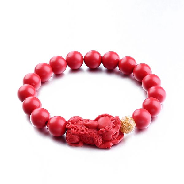 

lucky red cinnabar beaded bracelet brave troops gold beads bracelets, Black