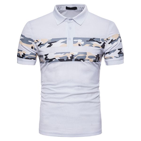 

leqemao fashion cotton shirt men stand collar camouflage printing short sleeve shirts casual slim fit men's top, White;black