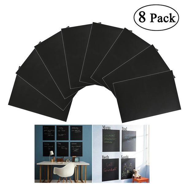 

8pcs removable a4 size chalkboard wall sticker decal with 1 chalk (black
