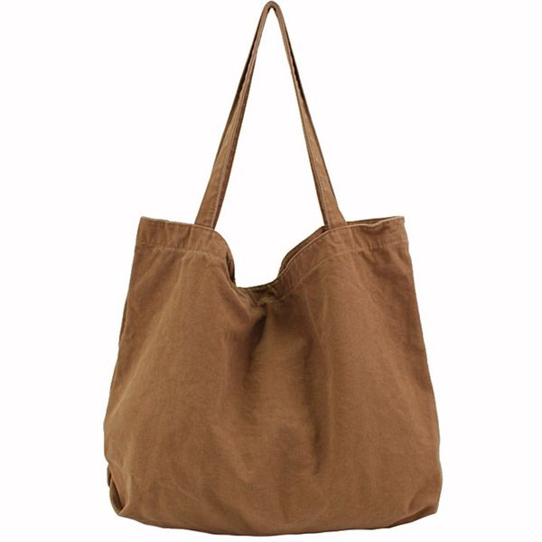 

casual canvas large shopping bag women simple big tote bag black beige canvas shopper bolsos mujer female travel shoulder bags