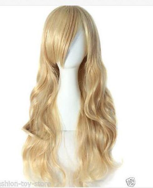 

long lady's blonde curly health hair wig wigs for women, Black;brown