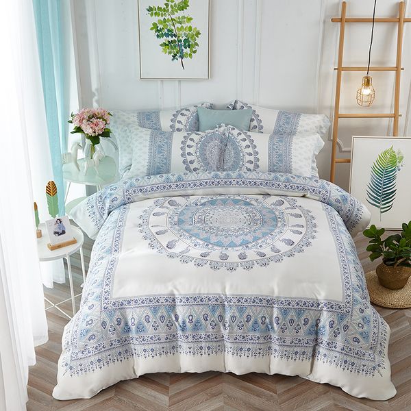 Summer Tencel Bedding Set Queen King Size Mandala Geometric