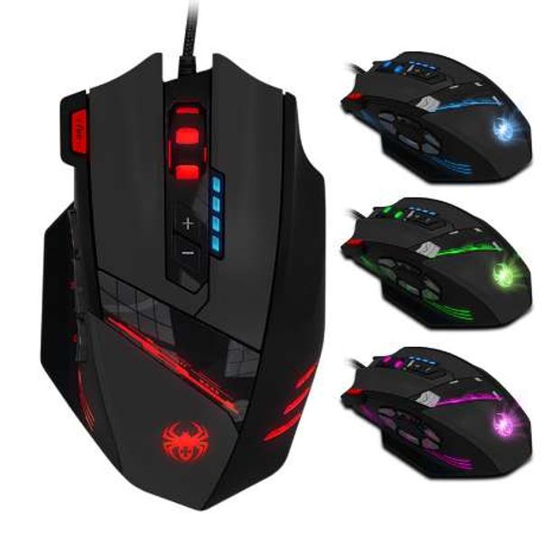 Zuverlässige Hotselling-Gaming-Maus Zelotes C-12 Programmierbare Tasten LED Optische USB-Gaming-Maus Mäuse 4000 DPI A