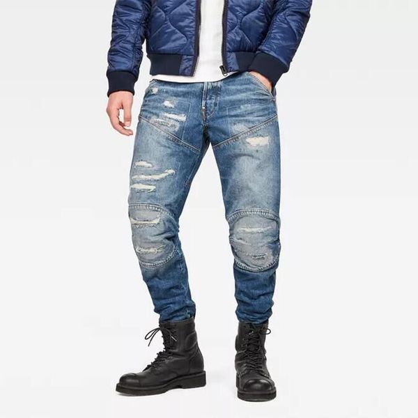 

2018 men's hole fashion jeans big size men jeans, Blue