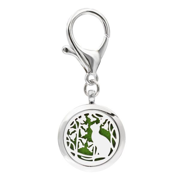 

dog/cat paw keychain essential sil aroma diffuser perfume locket with lobster clasp keychain keyring with 5pcs pads ka61-ka70 s, Slivery;golden
