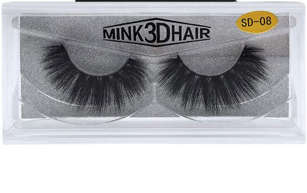 Top qualidade 3D Mink chicote real grosso cabelo vison cílios postiços naturais para a Extensão Da Composição Da Beleza cílios postiços frete grátis