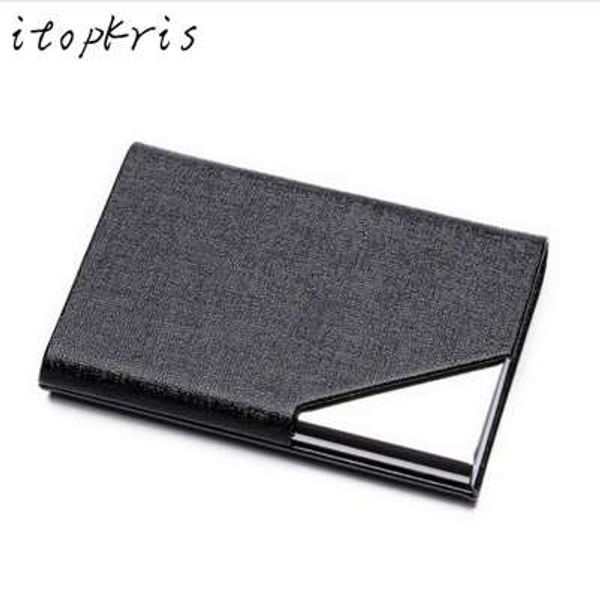 Itopkris ID do cartão de crédito ID de crédito para mulheres Homens Moda Metal Cartão de Alumínio Case PU Couro Porte Carta