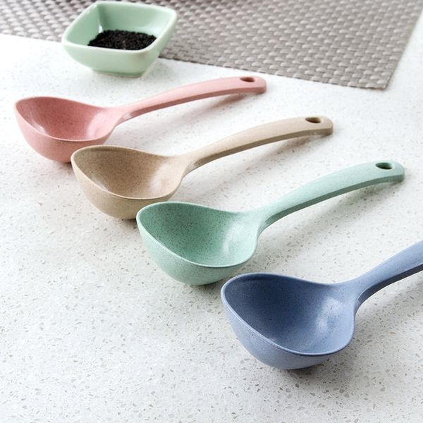 

wheat straw tablespoon household long handle congee spoon kitchen utensils plastic thickened large porridge spoon
