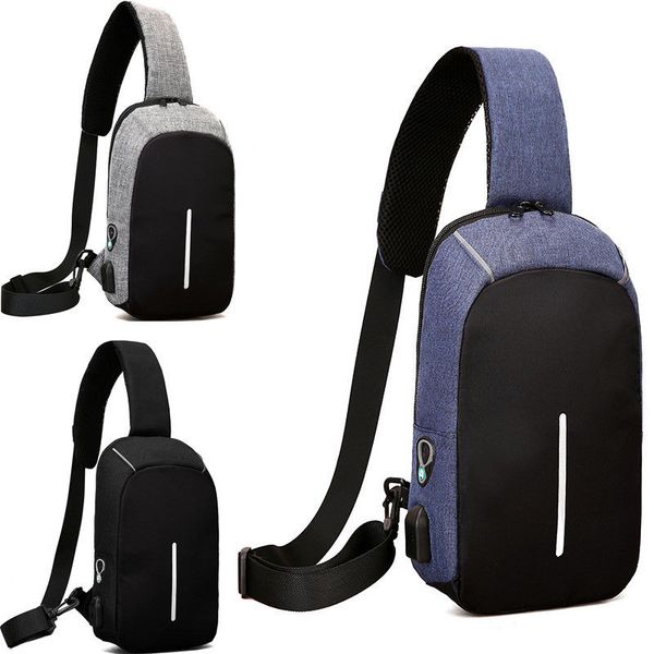

2018 new style fashion men's chest cycle sling pack satchel shoulder bag small day packs usb charging