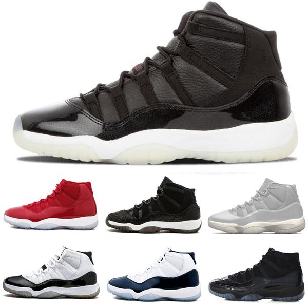 

11 space jam bred concord casual shoes men women shoes 11s gym red navy gamma blue 72- casual shoes, Black