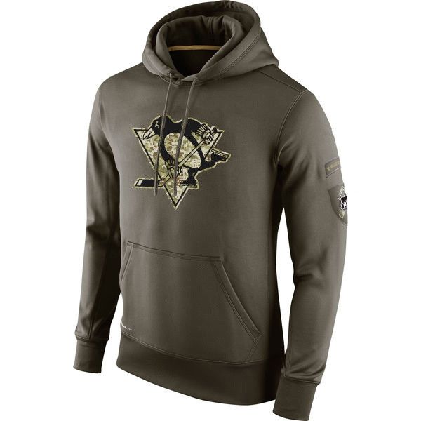 

pittsburgh sweatshirt penguins olive salute to service ko performance ice hockey hoodie men women, Black