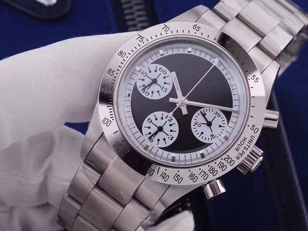 

Whole ale luxury brand men watch black 39mm dial tainle teel watche a ia 7750 automatic movement chronograph watche