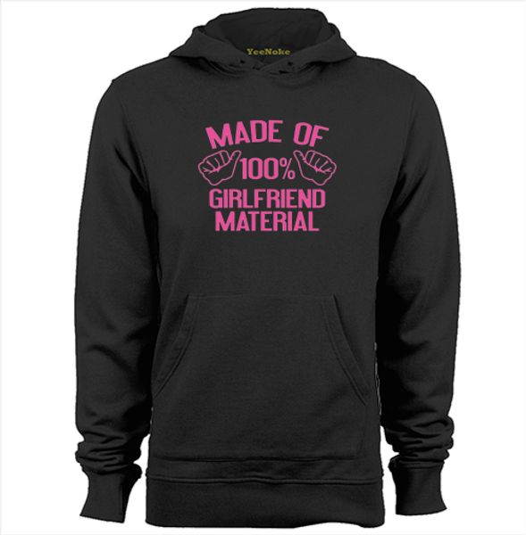 

made of 100% wifey material mens & womens casual hoodies sweatshirts, Black