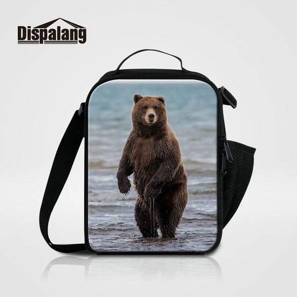 

oxford thermal lunch bags for school adults food cooler bag for work bear animal printing insulated picnic lunch box bag child bolsa termica