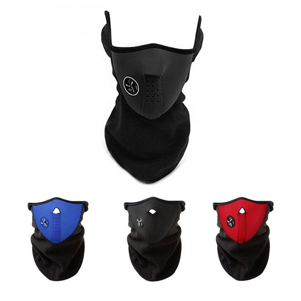 

outdoor winter warm mask cycling mask cover face hood protection windproof half face covering riding bicycle sports masks, Black