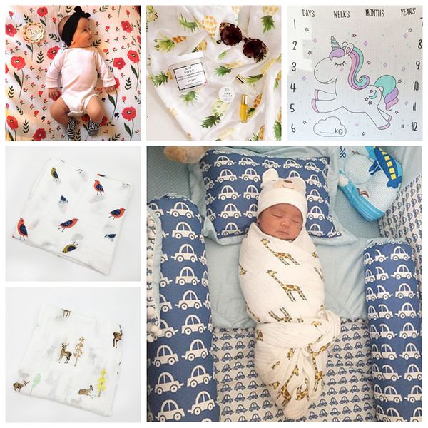 

baby swaddle blankets kids ins stroller cover newborn wraps swaddling nursing blankets boys girls bedding cartoon bath towel yfa619