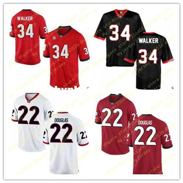 

mens 22 brendan douglas jersey 34 herschel walker georgia bulldogs alumni stitched red white football jerseys big and tall for sale, Black;red