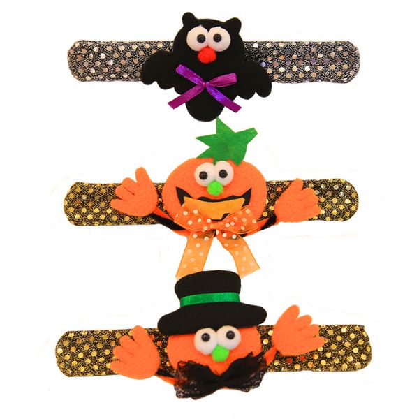 

pumpkin pat hand ring led pumpkin bracelet for kids halloween slap bangle party decoration children halloween gifts