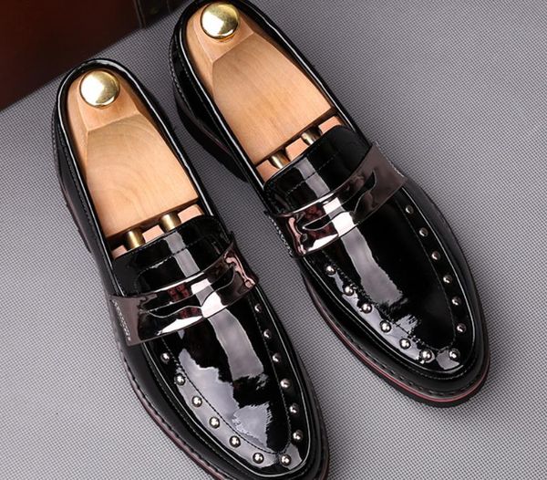 

men's shoes in spring and autumn pointed end low-heel, Black