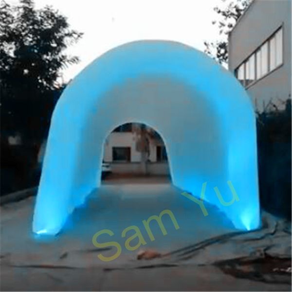 Großhandel 6m Länge Riese feuerfestes Material LED-aufblasbarer Tunnel mit LED-Licht für 2024 Outdoor Party Concert Nightclub Stage Dekoration
