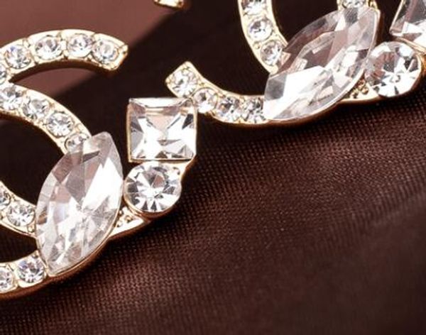 

New personalized crystal diamond letters earrings jewelry ladies gift party fashion accessories