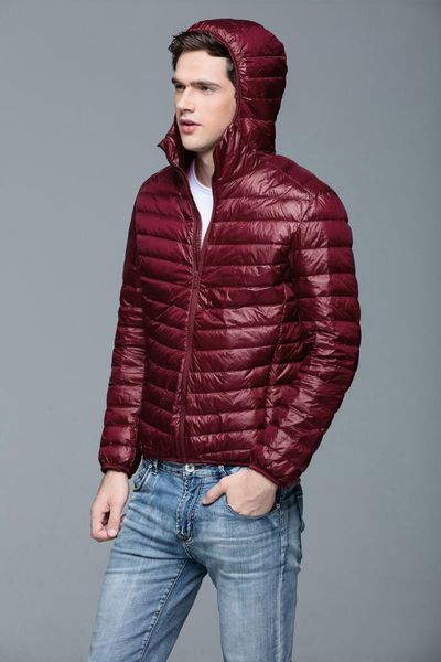 

men's hood down jacket is super light and concise in fashionable design keep warm but without any heavy feeling 6 colors, Black