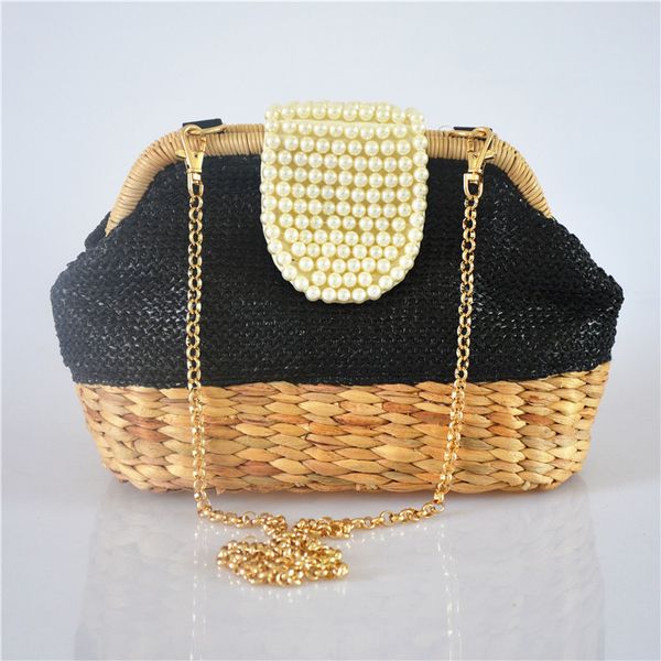 

новая жемчужная сумка через плечо корейский досуг пляжная сумка цепи праздник портативный тканая сумка