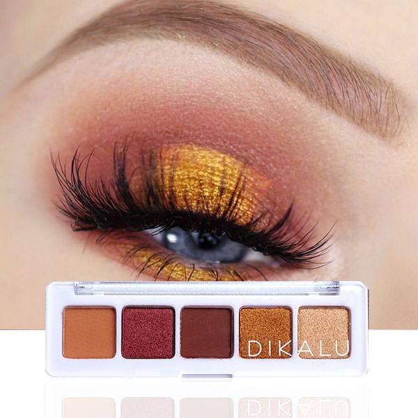 

5 colors glitter pearlescent matte eyeshadow waterproof and durable diamond eye shadow palette easy to wear q1