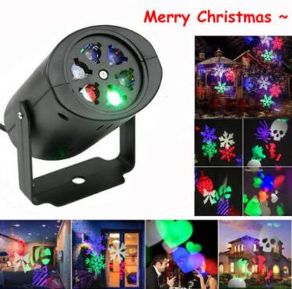 

Led nowflake projector light xma la er projector outdoor indoor light whit 4pc witchable pattern len garden decoration cca10693 50pc