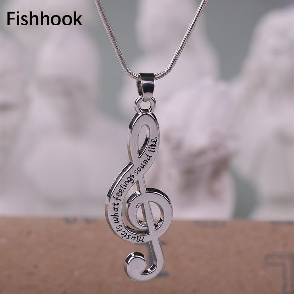 

fishhook silver color treble clef necklace music symbol g clef necklace snake chain music note pendant necklaces for girls