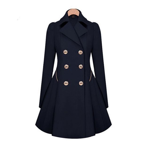 

2016 new spring and autumn fashion trend and european america style long down women femal trench burderry coat, Tan;black