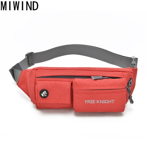 

miwind women waist pacbags men fanny pack waterproof nylon bum bag famale money belt travelling mobile phone batyb1098