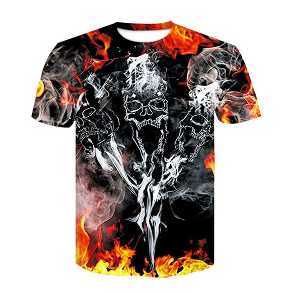 

fashion skulls of horror latest harajuku style t-shirt 3d printed women/men short sleeve t-shirt casual t-shirt k467, White;black