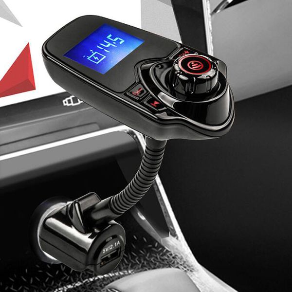 

2018 new arrivals t10 wireless car mp3 bluetooth car players lcd audio stereo usb car charger fm transmitter support tf card