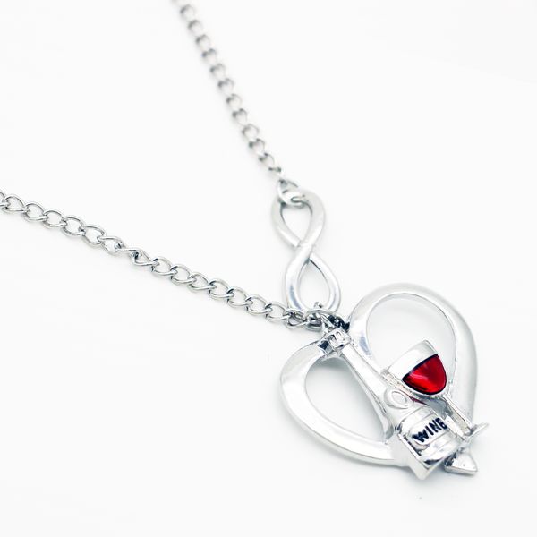 

peach heart alloy red wine pendant boutique lady alloy pendant ing, Silver