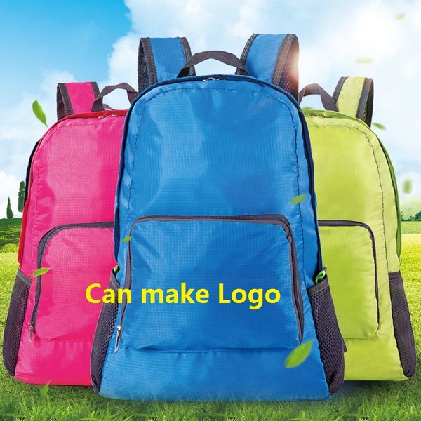 

Large travel portable bag folding waterproof backpack port riding torage backpack camping ruck ack 5 color cu tomize logo b1557