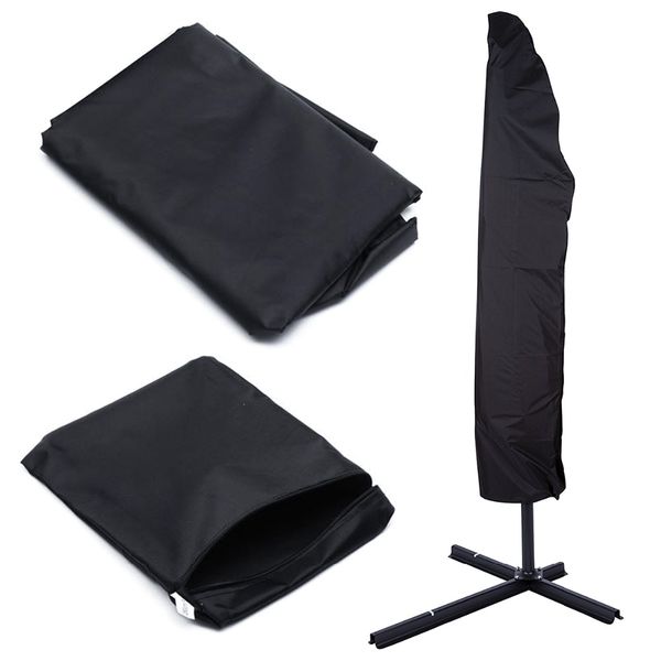 

265cm patio parasol waterproof umbrella cover outdoor umbrella rain cover drawstring dust protective case cantilever mat, Red;brown