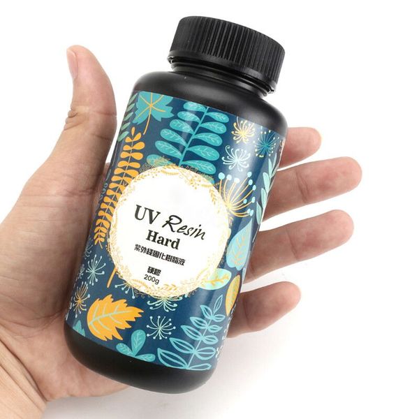 

uv resin hard type ultraviolet curing solar cure resin sunlight activated crafts transparent clear gel 200g, Red;pink
