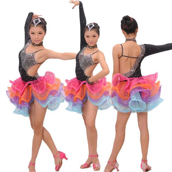 

stage wear latin dance dress arrival white black costume women lady performance, Black;red
