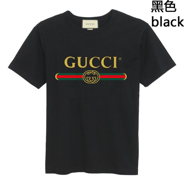 

the new black men's t-shirt, high-quality cotton short sleeve fashion sports t-shirt 3d gucci designer print luxury goods, White;black